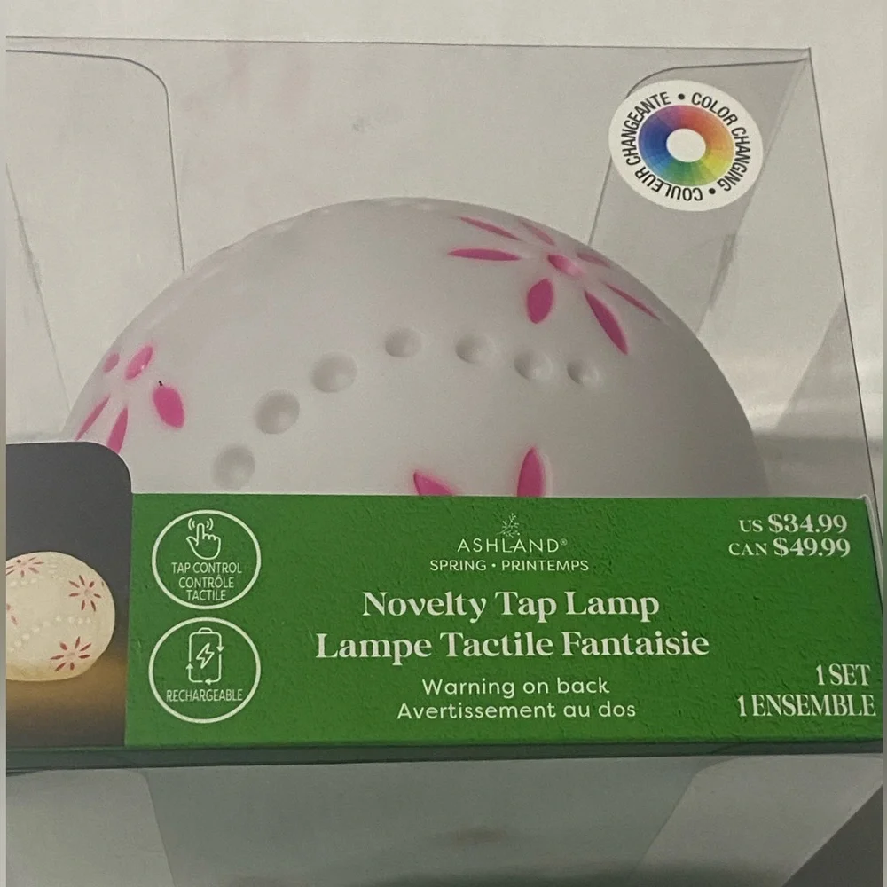 Ashland 5.5” Color Changing Round Floral Novelty Tap Lamp